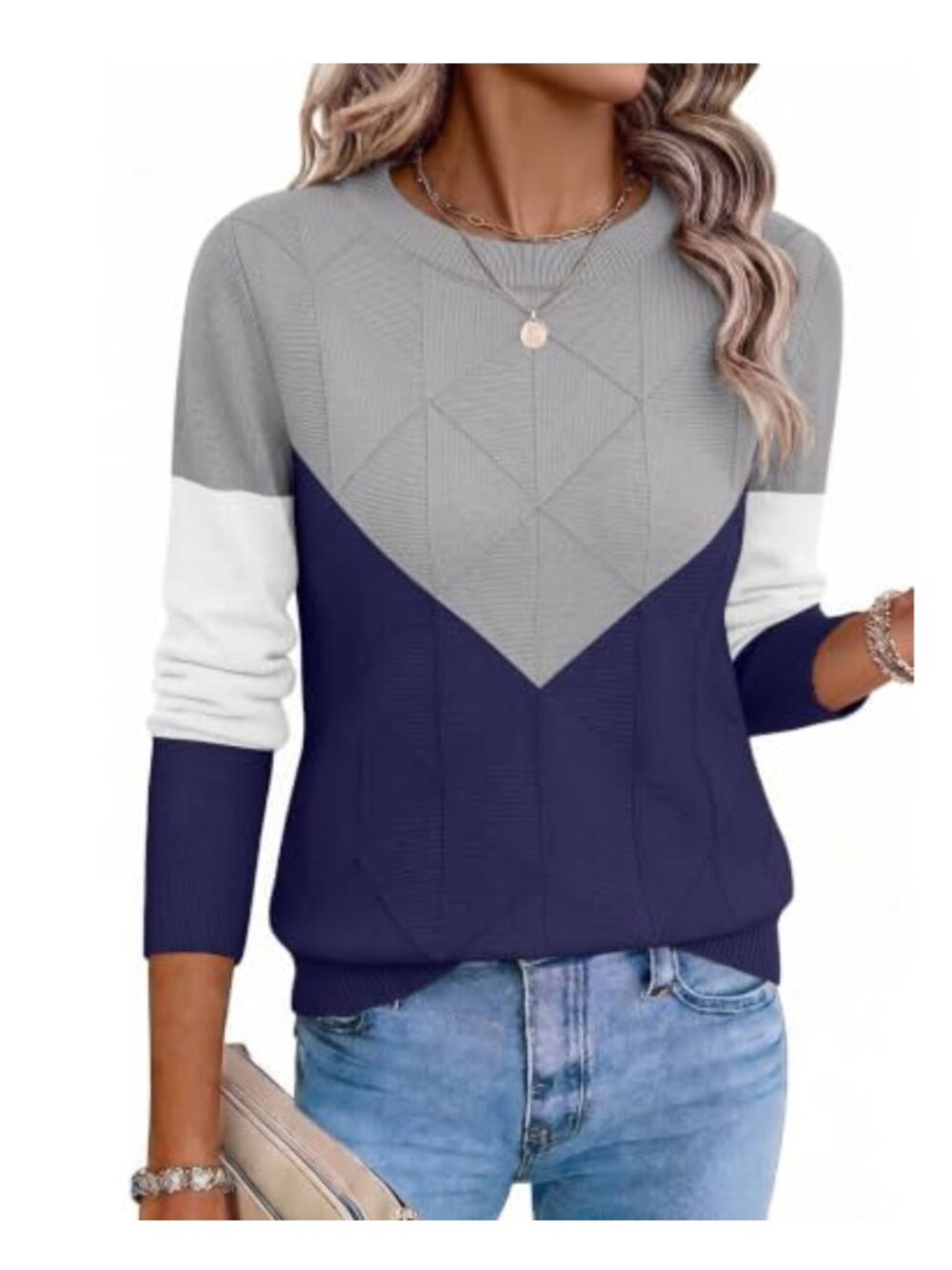 Women's Soft Cable Knit Pullover Sweater Crewneck Long Sleeve Cozy Casual Fall